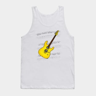 Guitar Tab Electric Guitarist Music Notation Musician (Yellow) Tank Top